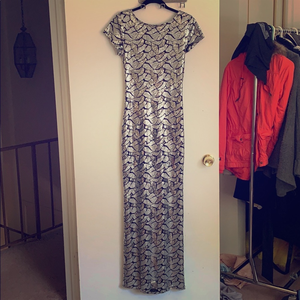 Sequin Silver Gown - image 1
